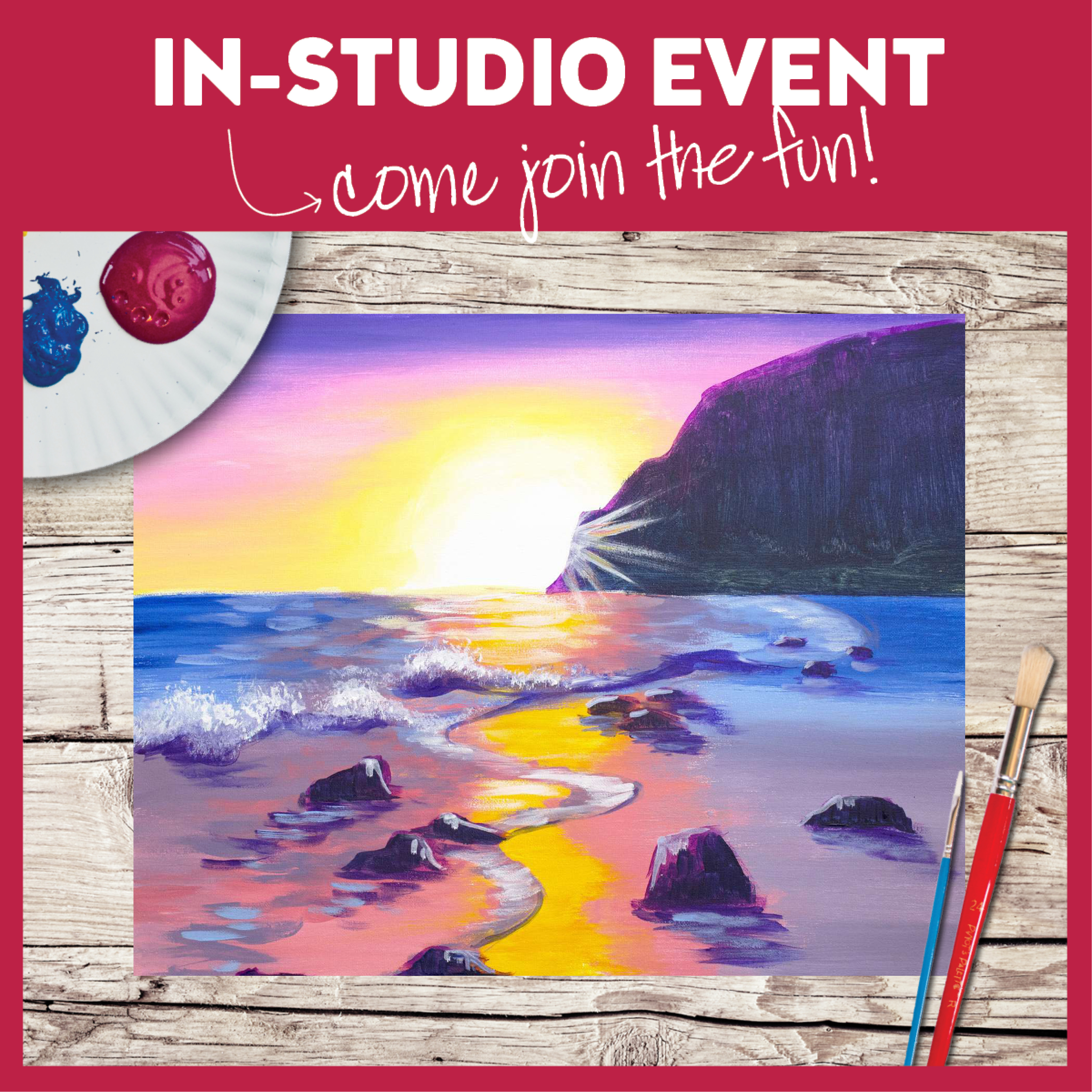 In studio Event. $5 wine special!